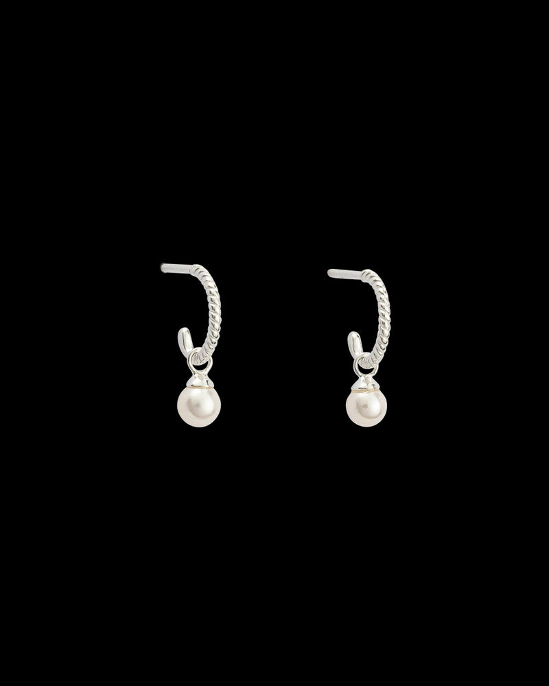 Kirstin Ash - Tin Pearl Hoops - Sterling Silver